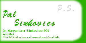 pal simkovics business card